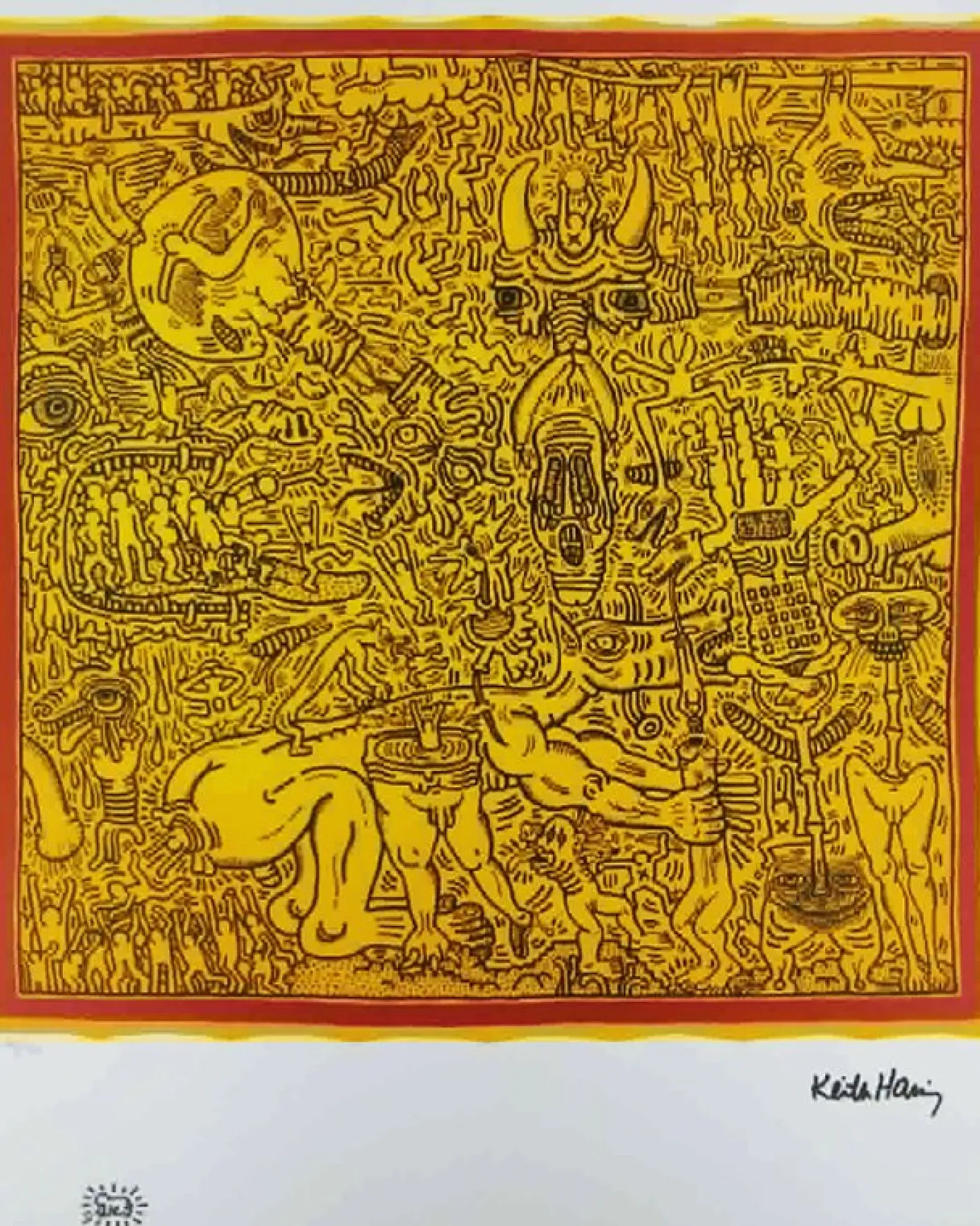 Keith Haring, Figurative Composition, 1990er, Lithografie in limitierter Auflage