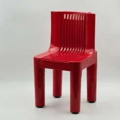 K1340 Kinderstuhl aus Rotem Polyethylen von Richard Sapper & Marco Zanuso für Kartell, Italien 1960er