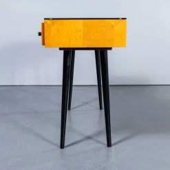 Kleiner Frisiertisch aus Birke mit Glasplatte, 1950er