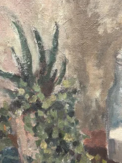 Lars Falk, Stillleben mit Glasflasche, 1944, Öl auf Holz, Eingerahmt