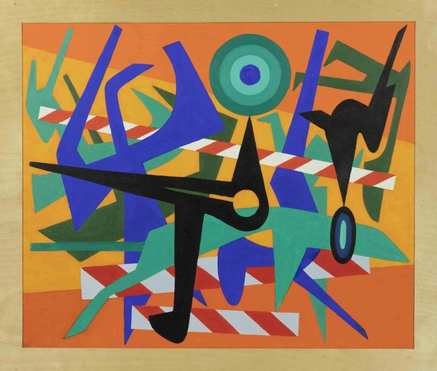 Leo Guida, Colourful Touch, Tempera auf Sperrholz, 1970er