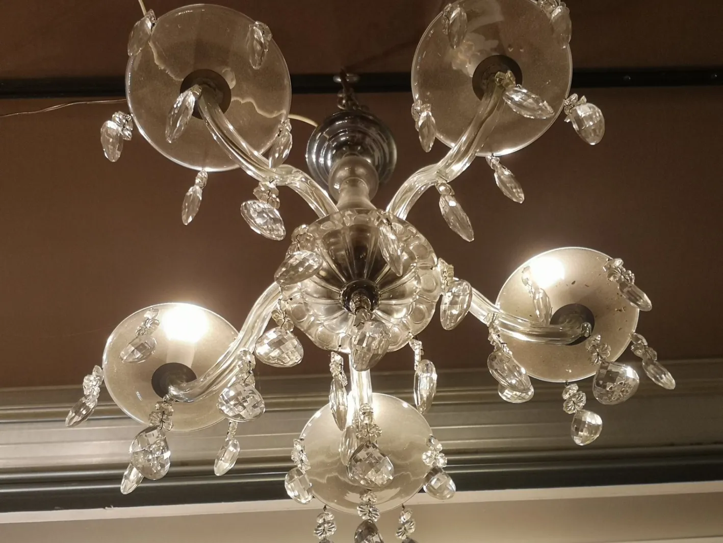 Leuchte aus Kristallglas & Glas, 1970er