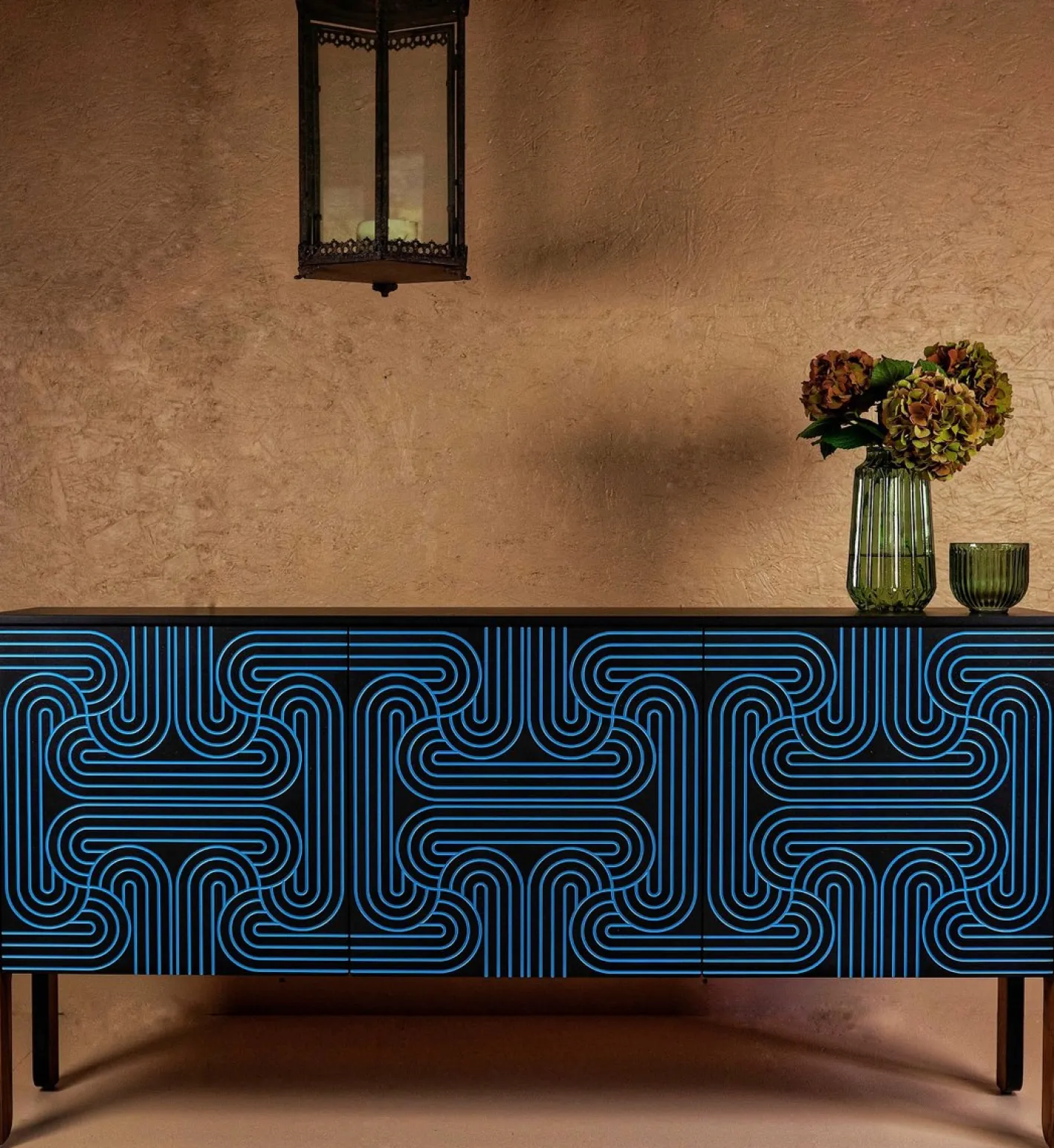 Loop Sideboard in Schwarz und Dunkelblau von Coucou Manou