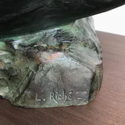 Louis Riché, Art Deco Adlerkampf, 1800er, Bronzeskulptur