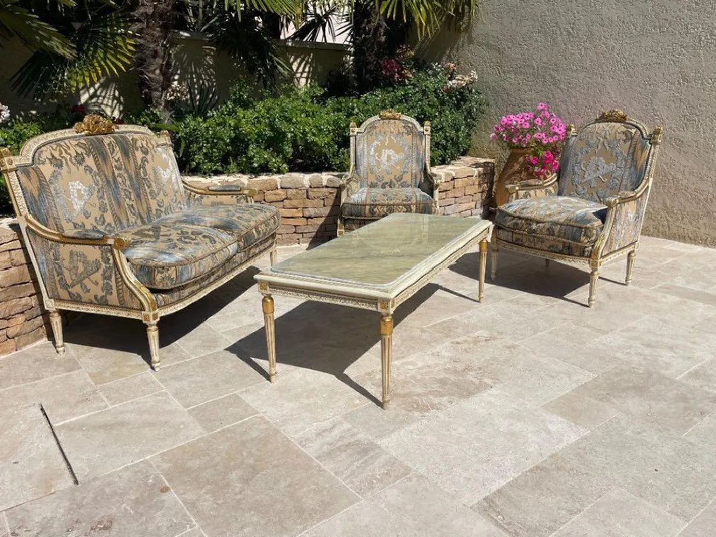 Louis XVI Wohnzimmer Set, 1940er, 4er Set