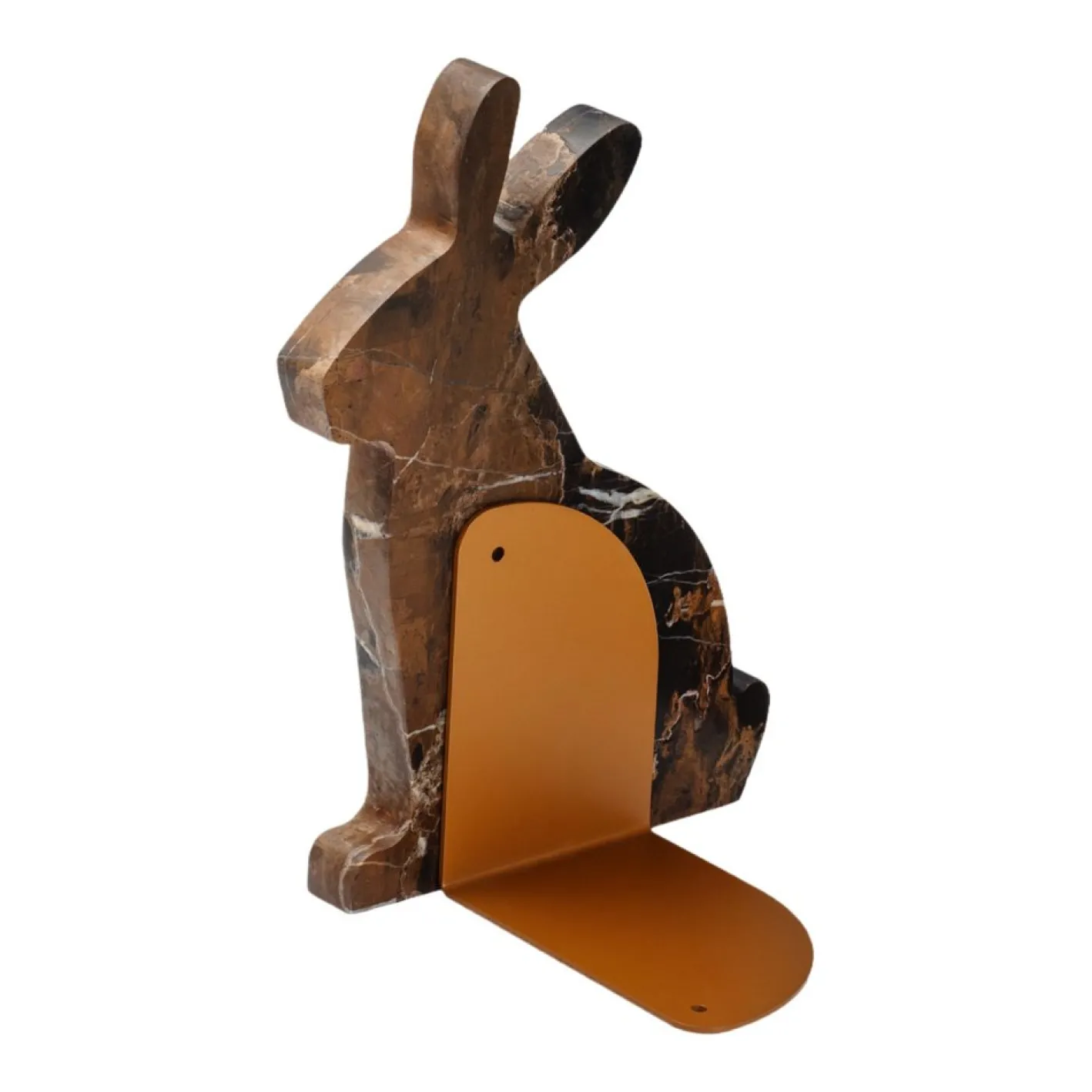 Marmor und Stahl Bunny Buchstützen von Alessandra Grasso, 2er Set