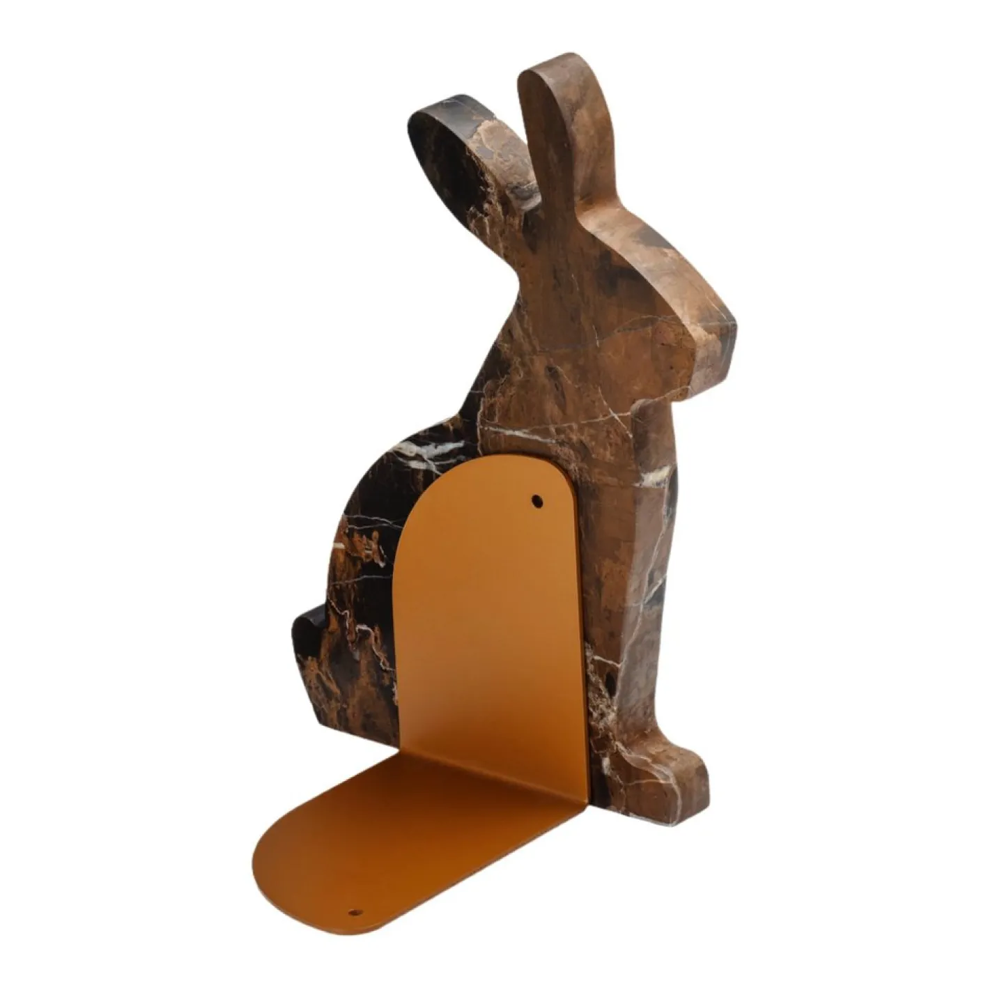 Marmor und Stahl Bunny Buchstützen von Alessandra Grasso, 2er Set