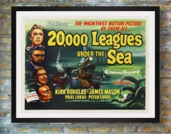 "20000 Meilen unter dem Meer" Original britisches Vintage Quad Filmplakat, 1955