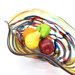 Moderner Bernsteinfarbener Tafelaufsatz aus Muranoglas von Yourmurano