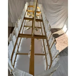 Moderner italienischer Kronleuchter aus goldenem Muranoglas von Simoeng