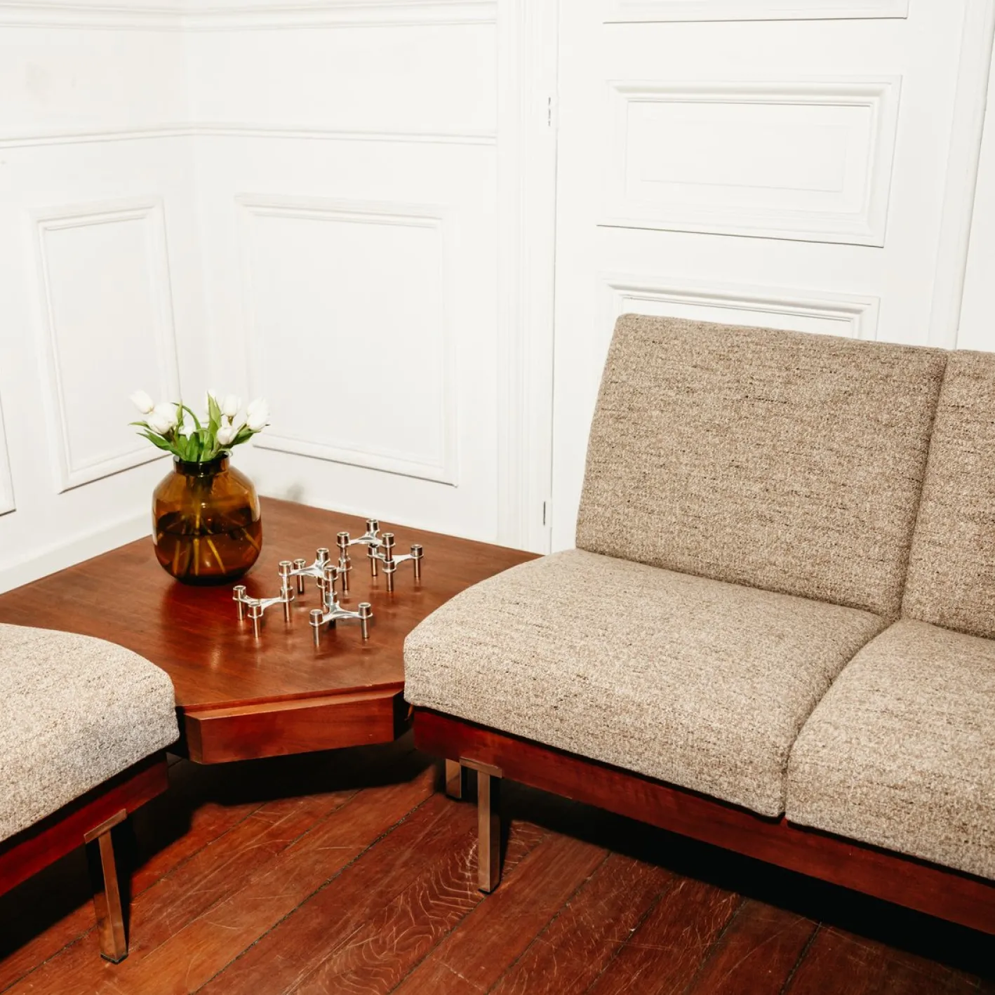 Modernistische Wohnzimmergarnitur, 1960er, 3er Set