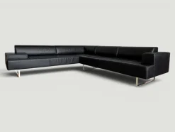 Modulares Quadra Sofa aus Schwarzem Leder von Poltrona Frau, 2005