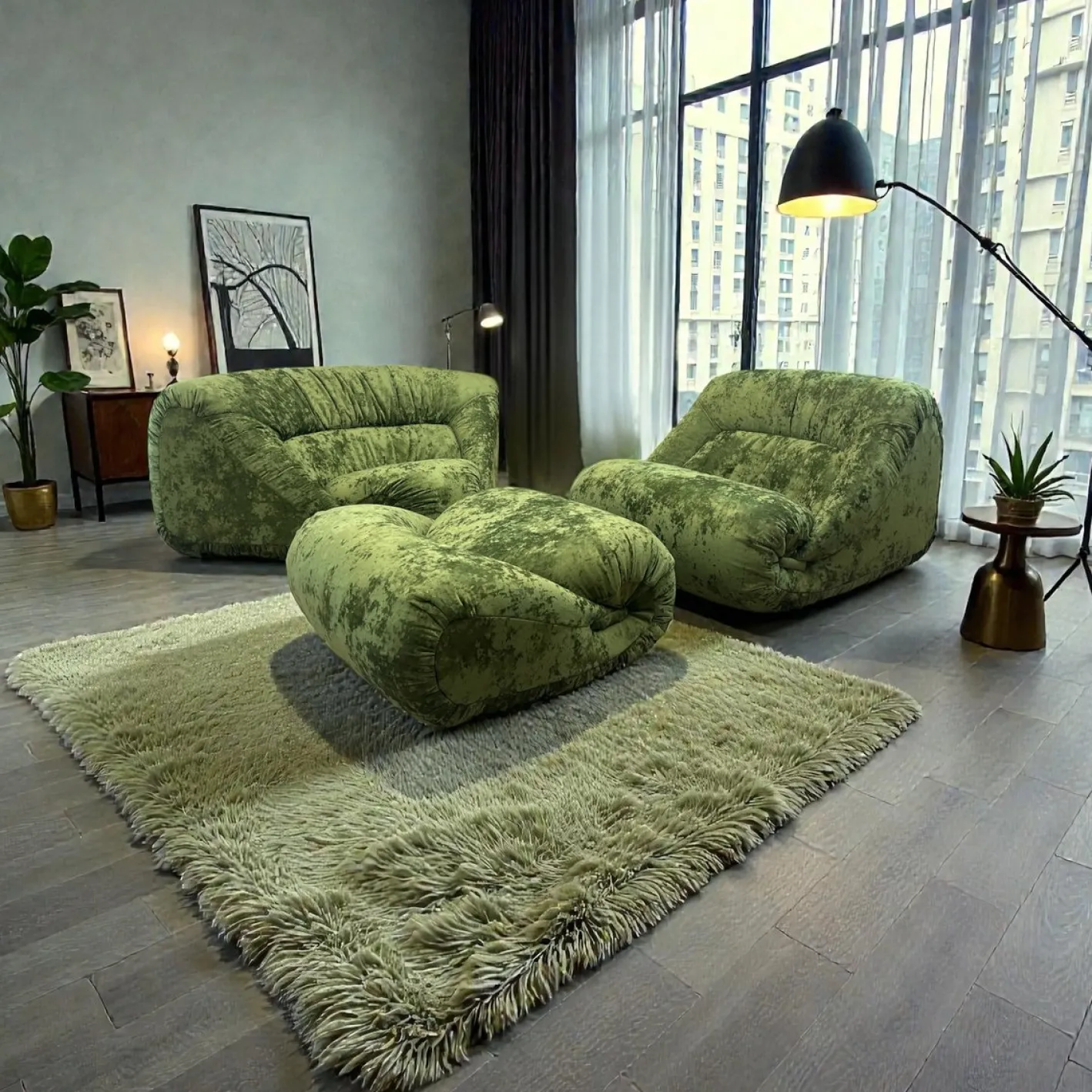 Modulares Vintage Ecksofa von Jean Prevost, 1970, 3er Set