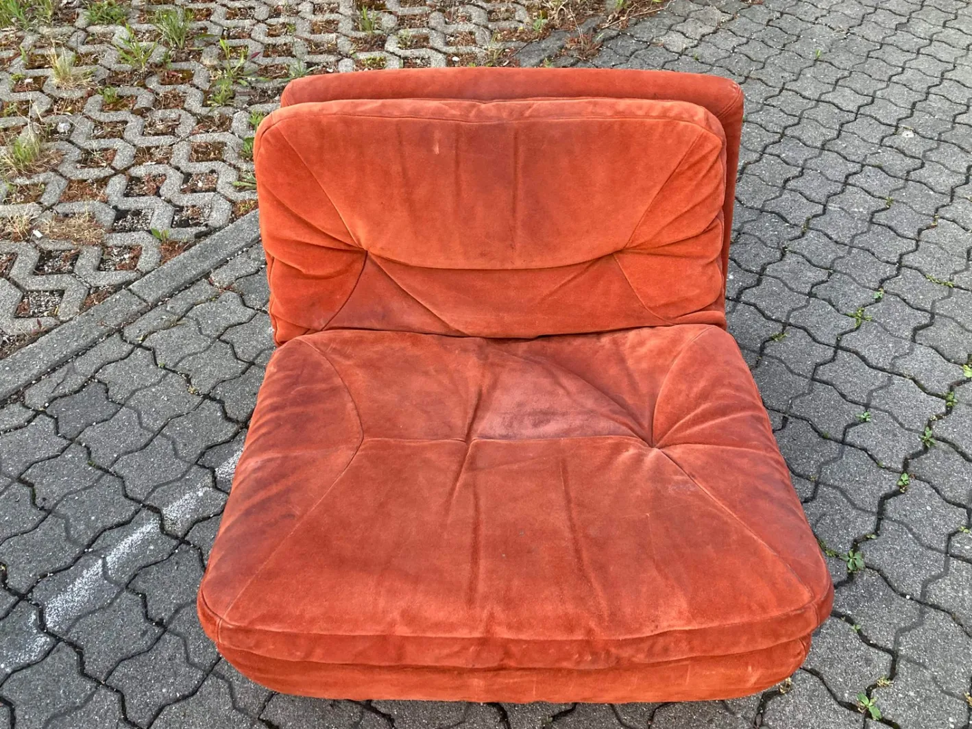 Modulares Vintage Sofa mit Veloursbezug, 1970er, 3er Set