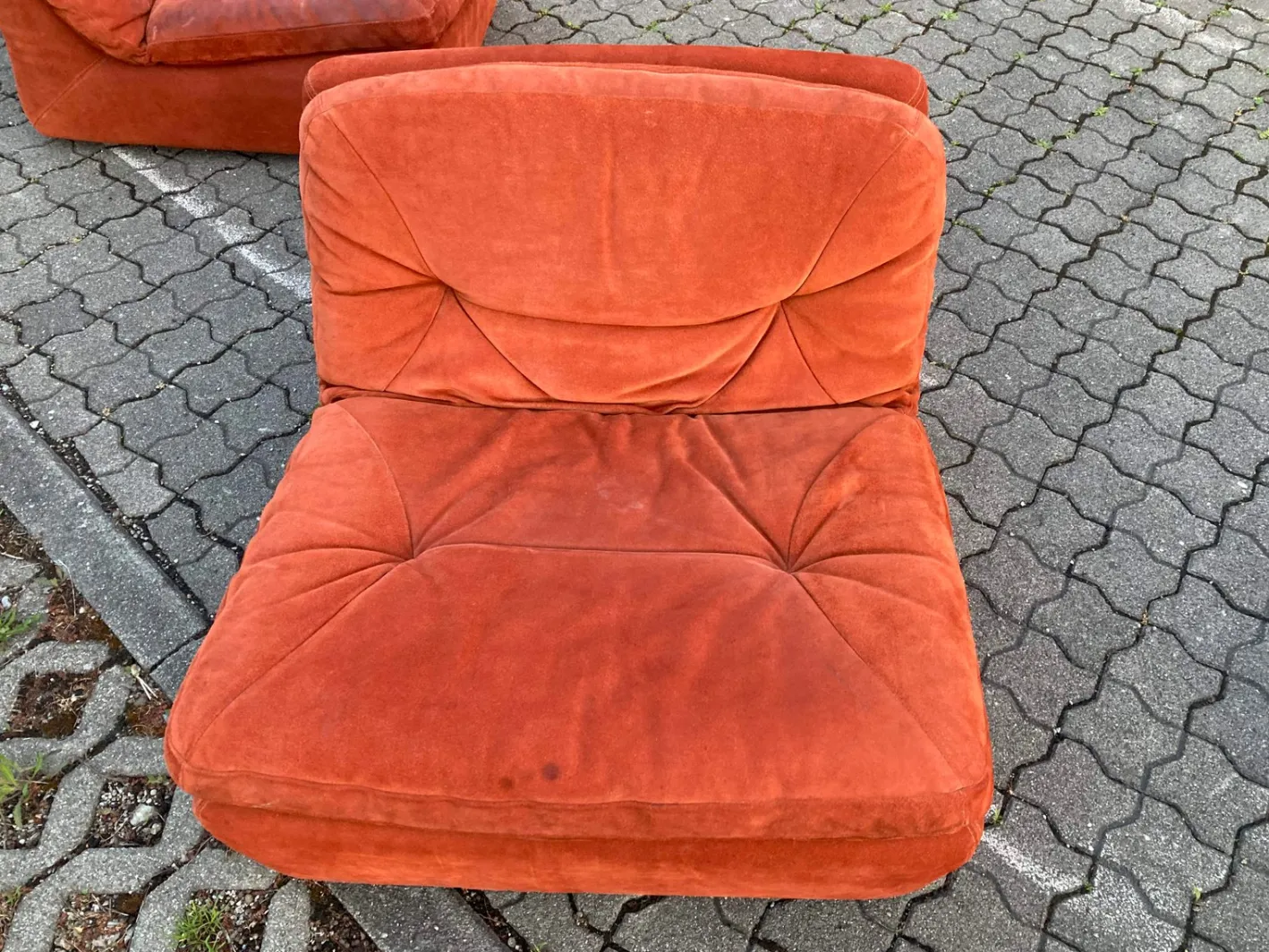 Modulares Vintage Sofa mit Veloursbezug, 1970er, 3er Set