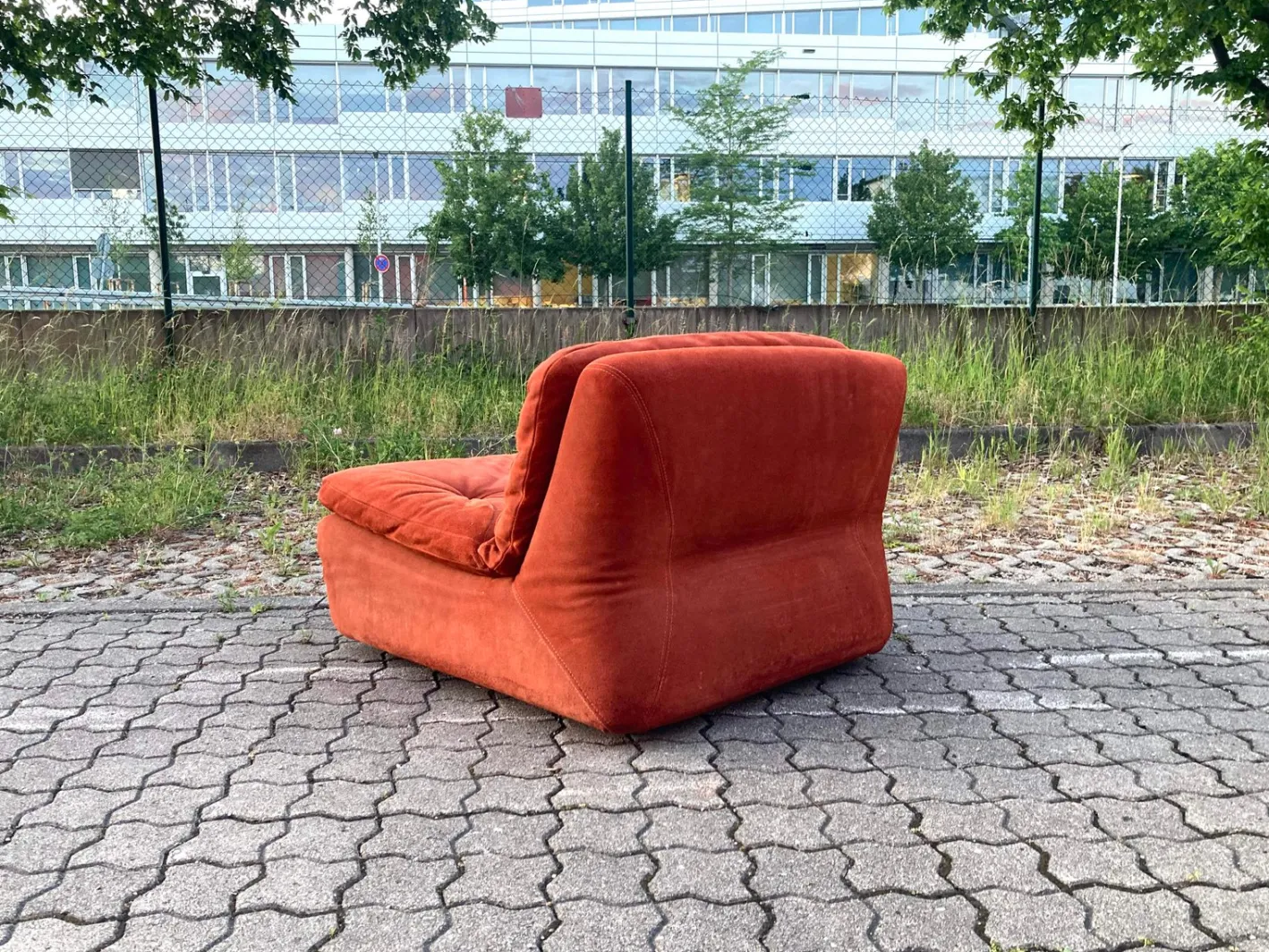 Modulares Vintage Sofa mit Veloursbezug, 1970er, 3er Set