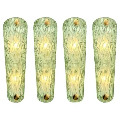 Monumentale grüne Wandleuchten aus Muranoglas von Simoeng, 4er Set