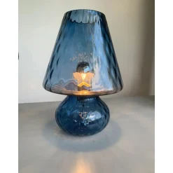 Murano-inspirierte blaue Glaslampe mit Ballotton Textur von Simoeng
