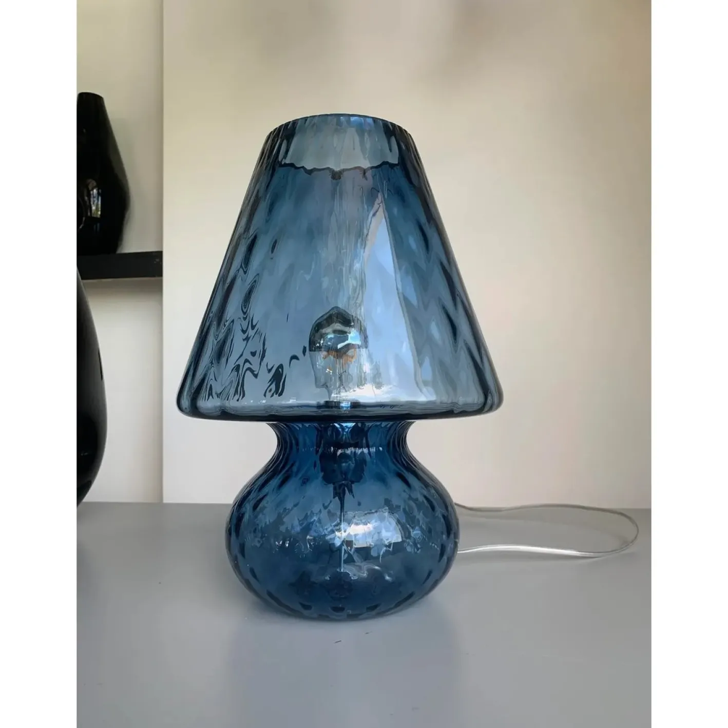 Murano-inspirierte blaue Glaslampe mit Ballotton Textur von Simoeng