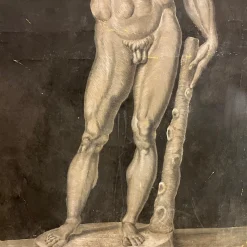 Nackter Herkules mit den Äpfeln der Hesperiden, 1950er, Ölgemälde auf Leinwand