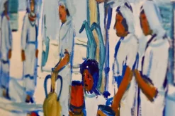Nils Öberg, Gathering, 1960er, Ölgemälde, gerahmt