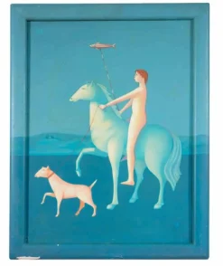 Nude Direction Angezeigt, 1990er, Ölgemälde auf Leinwand, gerahmt