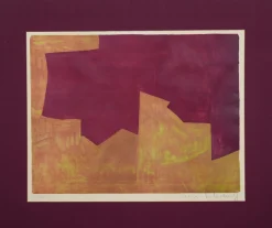 Orange And Bordeaux Composition - Original Lithografie von Serge Poliakoff - 1963 1963