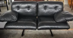 Ouverture Ledersofa & Marmor Couchtisch von Pierluigi Cerri für Frau, 1980er, 2er Set