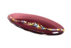 Ovaler Cascata C20 Amethystfarbener Murano Glas Teller von Vévé Glass