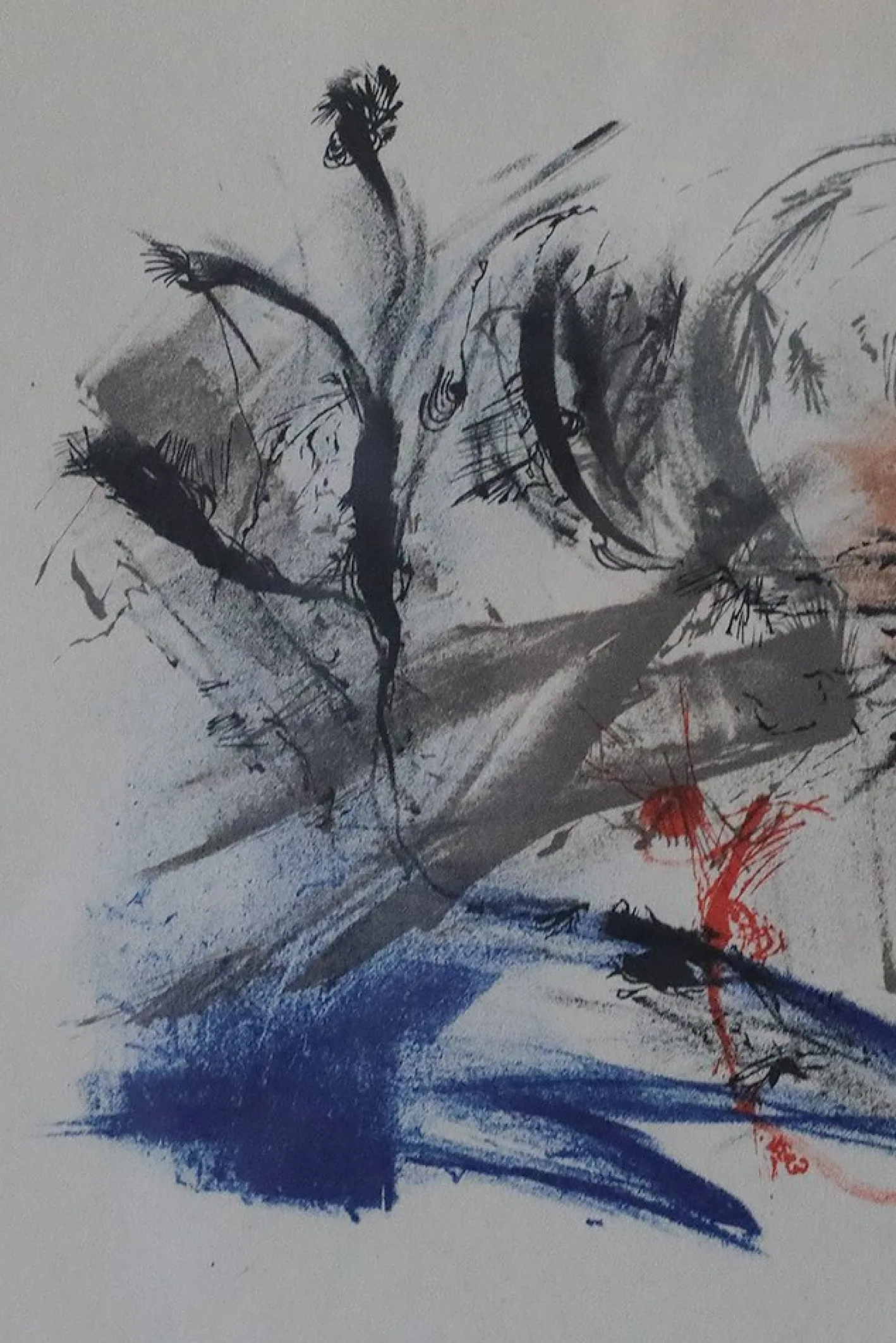 Paul Holsby, Komposition, Farblithographie, 1962, gerahmt