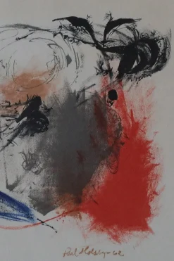 Paul Holsby, Komposition, Farblithographie, 1962, gerahmt