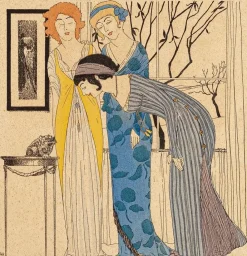 Paul Iribe, Models with Toad, 1908, Schablonendruck