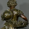 Pendel aus Regulate und Marmor von A. Moreau, 1890er