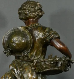 Pendel aus Regulate und Marmor von A. Moreau, 1890er
