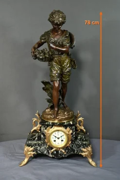 Pendel aus Regulate und Marmor von A. Moreau, 1890er