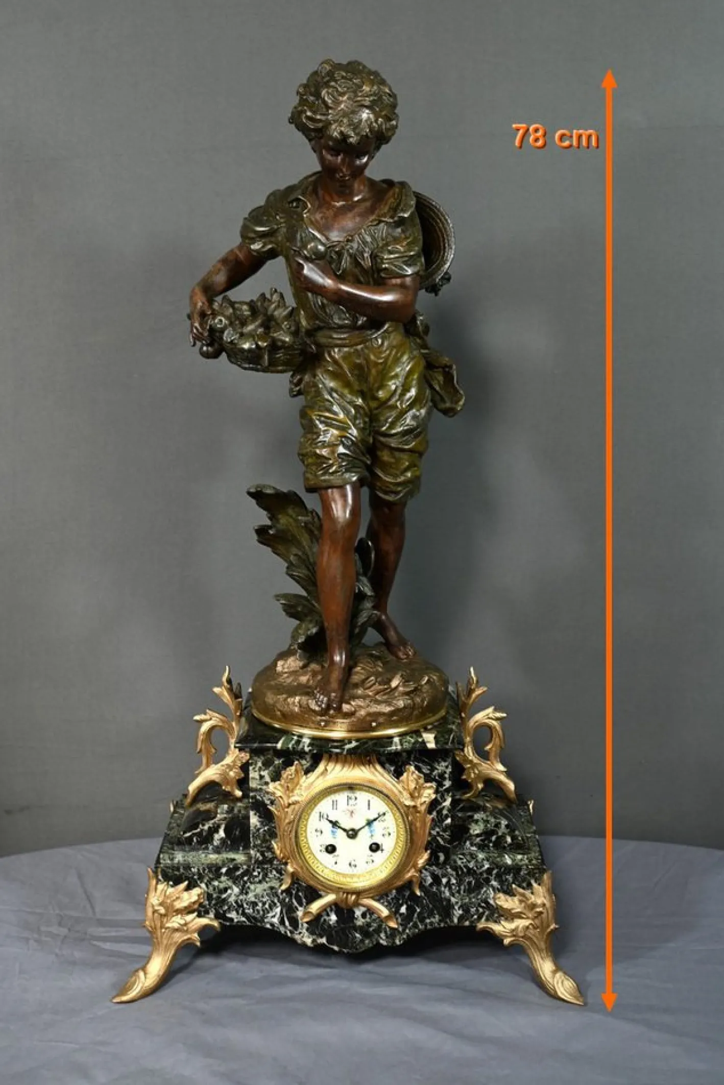 Pendel aus Regulate und Marmor von A. Moreau, 1890er