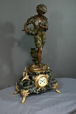 Pendel aus Regulate und Marmor von A. Moreau, 1890er