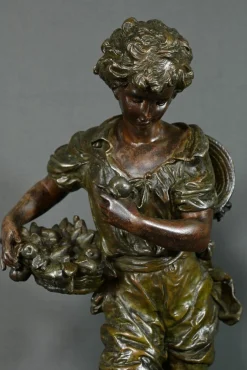 Pendel aus Regulate und Marmor von A. Moreau, 1890er