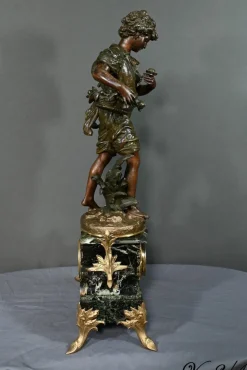 Pendel aus Regulate und Marmor von A. Moreau, 1890er