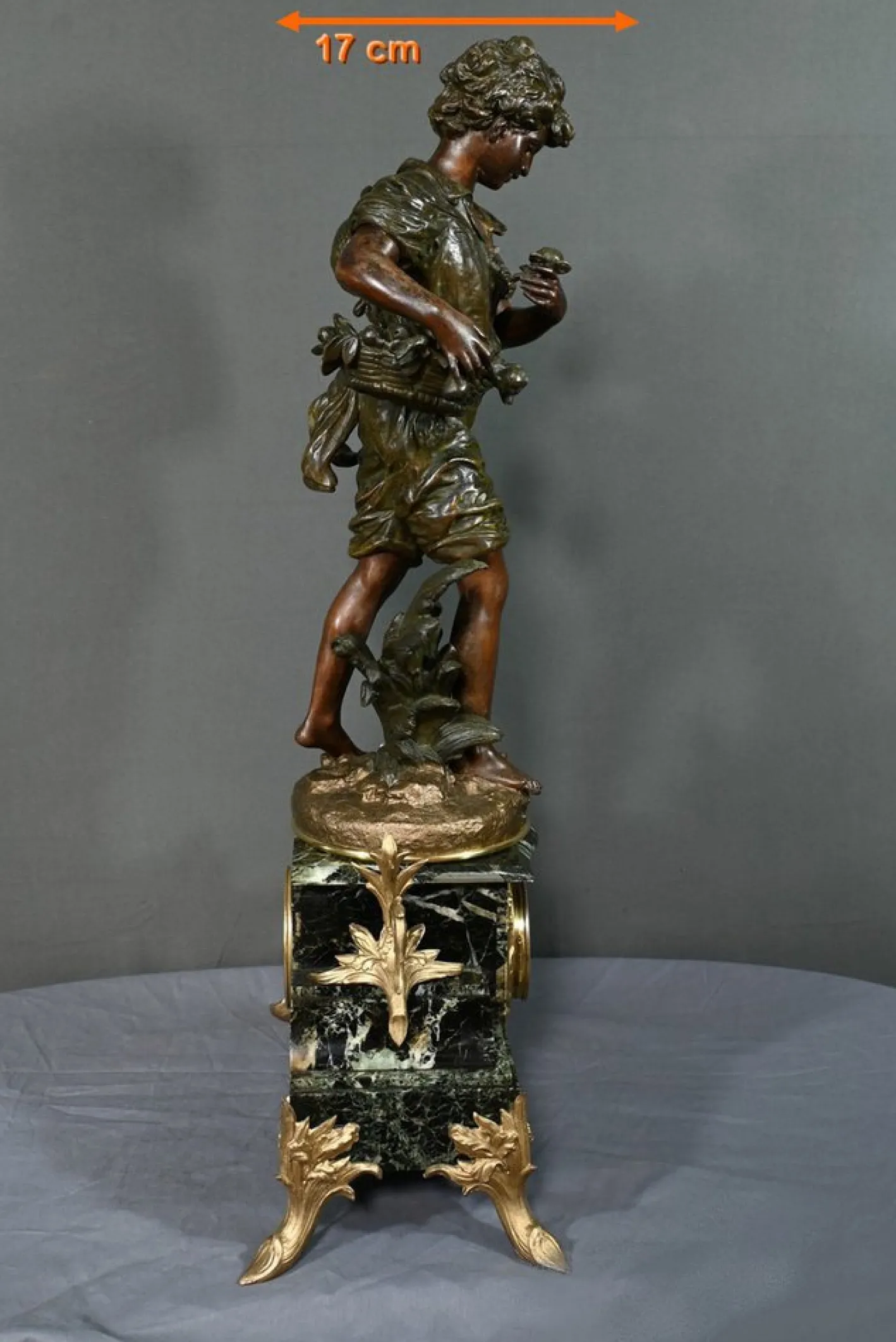 Pendel aus Regulate und Marmor von A. Moreau, 1890er