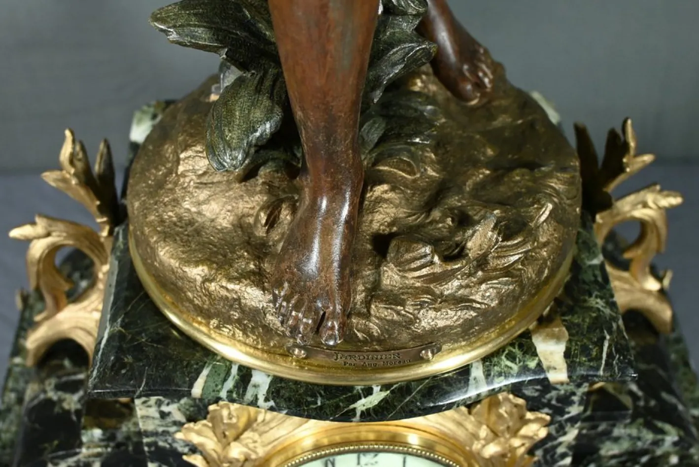Pendel aus Regulate und Marmor von A. Moreau, 1890er