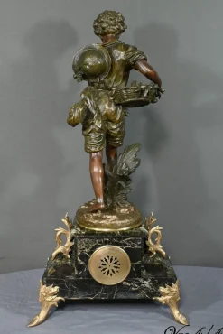 Pendel aus Regulate und Marmor von A. Moreau, 1890er