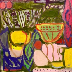 Petra Schott, Coming Over for Breakfast, Farbe auf Leinwand, 2024