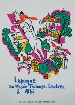 Pferderennen Poster von Charles Lapicque