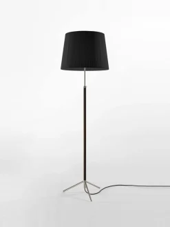Pie de Salón G1 Stehlampe in Schwarz und Chrom von Jaume Sans