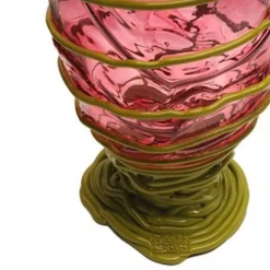 Pompitu II Vase - Clear Light Fuchsia & Matt Dust Green von Gaetano Pesce für Fish Design