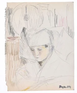Portrait of Boy - Bleistift und Pastell auf Papier von J. Dreyfus-Stern 1930er