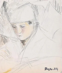 Portrait of Boy - Bleistift und Pastell auf Papier von J. Dreyfus-Stern 1930er