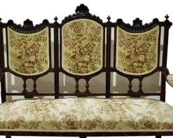 Portugiesisches Sofa & Sessel, 19. Jh., 3er Set