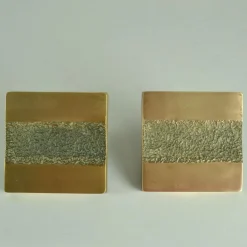 Push & Pull Türgriff aus Bronze mit zentralem Brutalistischer Relief, 2 . Set